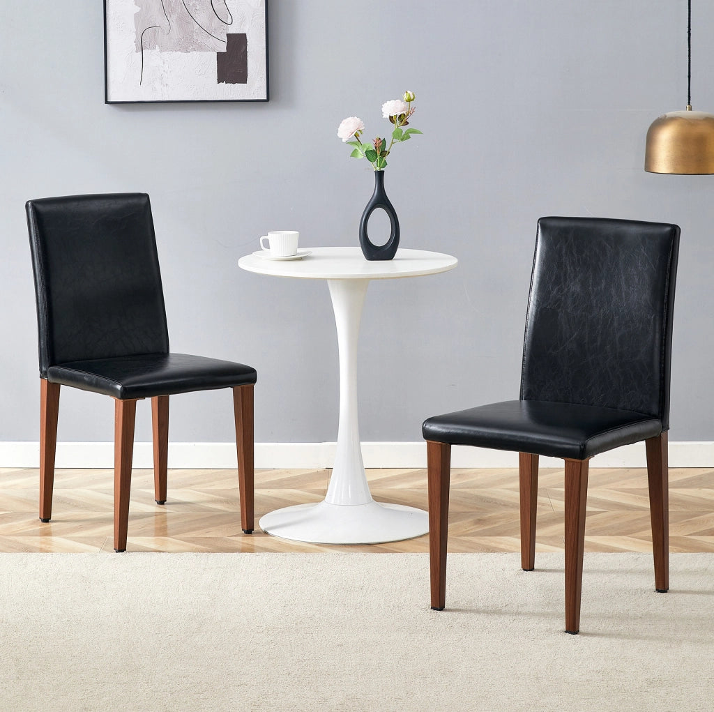 SEDIA da pranzo Set da 2 pezzi 90 cm PU nero effetto noce