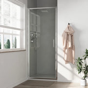 Porta doccia 80cm con apertura a battente profili slim cromati vetro 6mm anticalcare trasparente h190 | Portofino