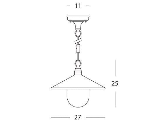 Lampada a Sospensione da Esterno E27 in Alluminio Sovil Bianco