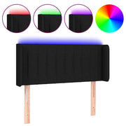 Testiera | Testata a LED Nera 83x16x78/88 cm in Tessuto
