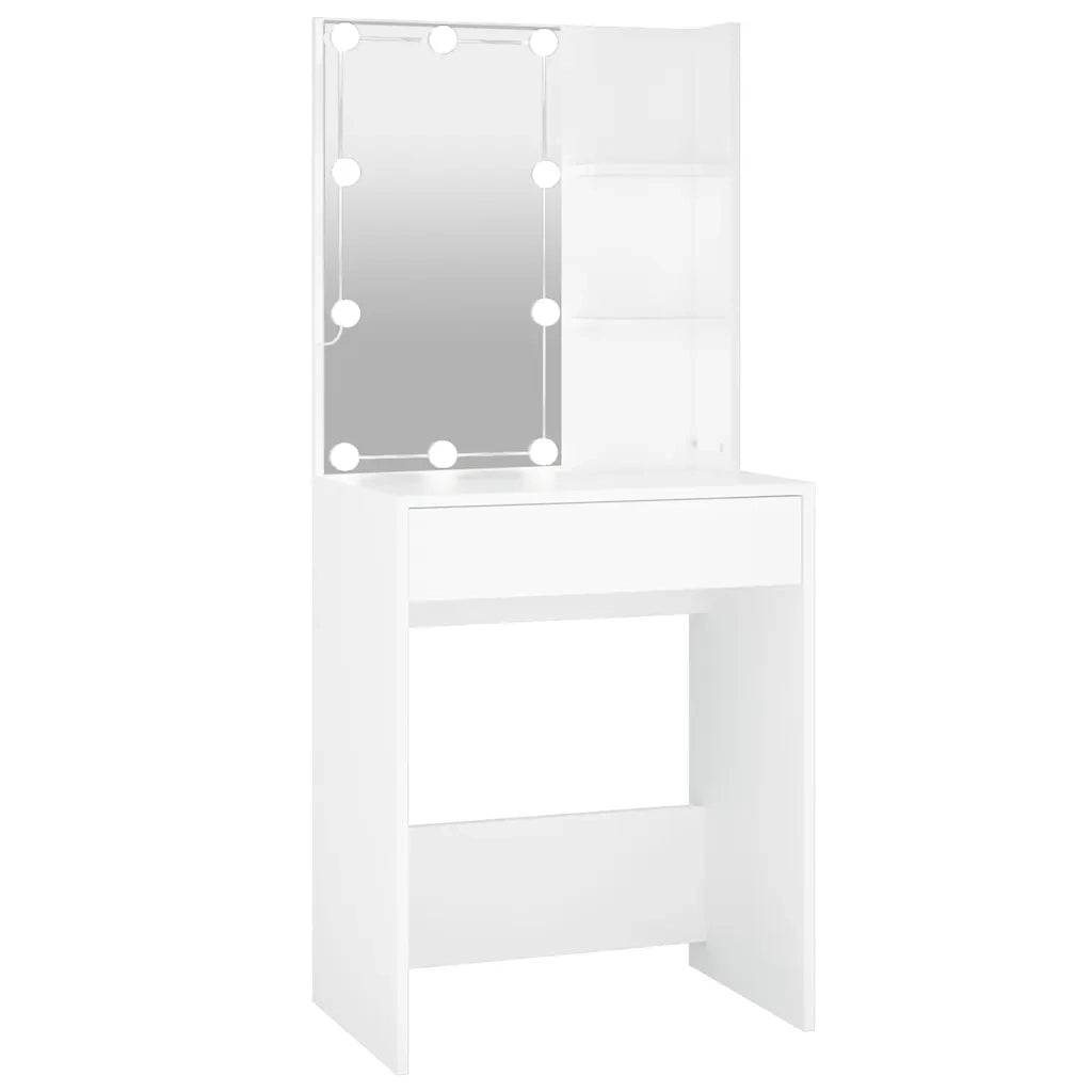 Toeletta con LED Bianca 60x40x140 cm 808828