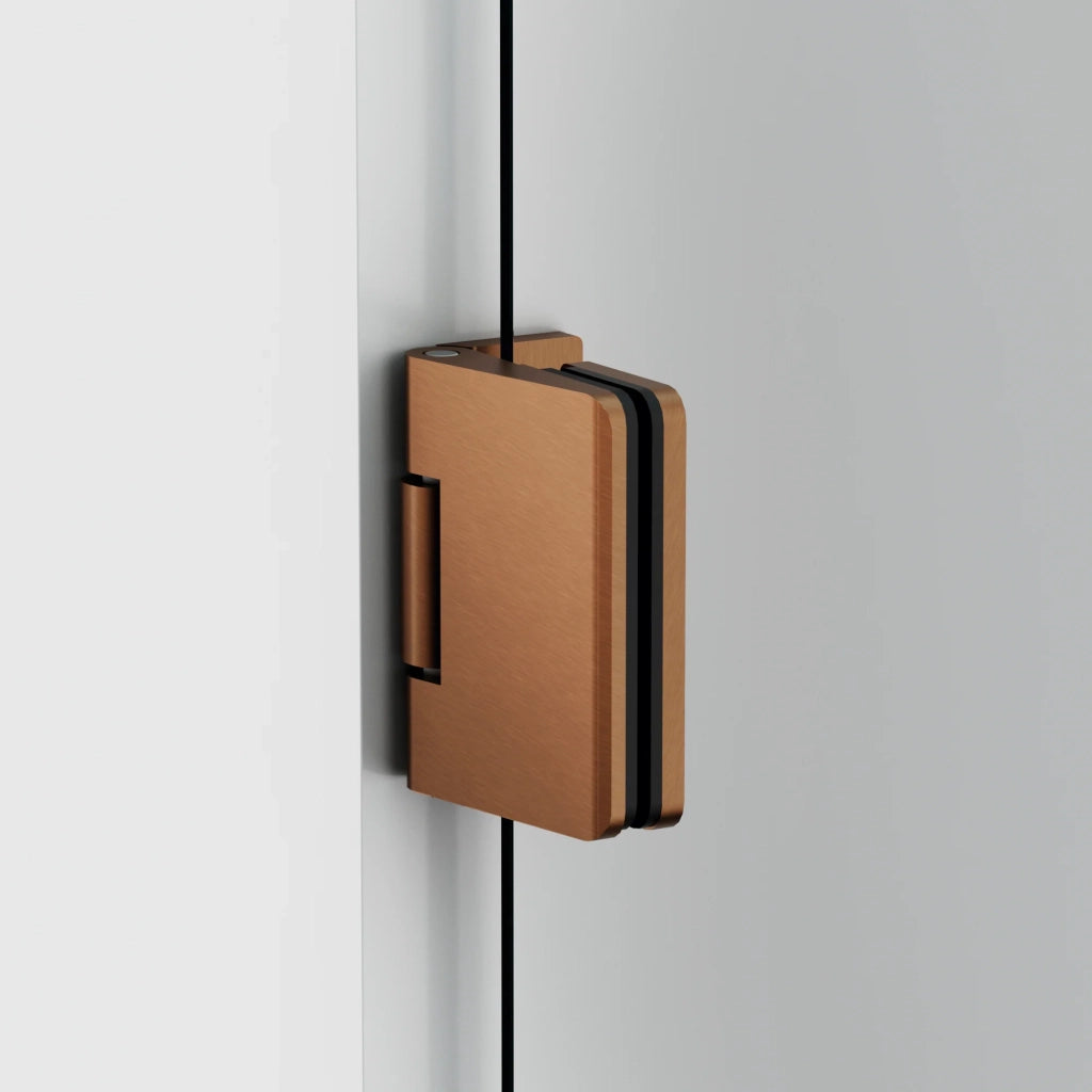 Box doccia frontale GLASS fisso + porta battente 135 cm (129,5-135; fisso 60+porta 70) bianco trasparente