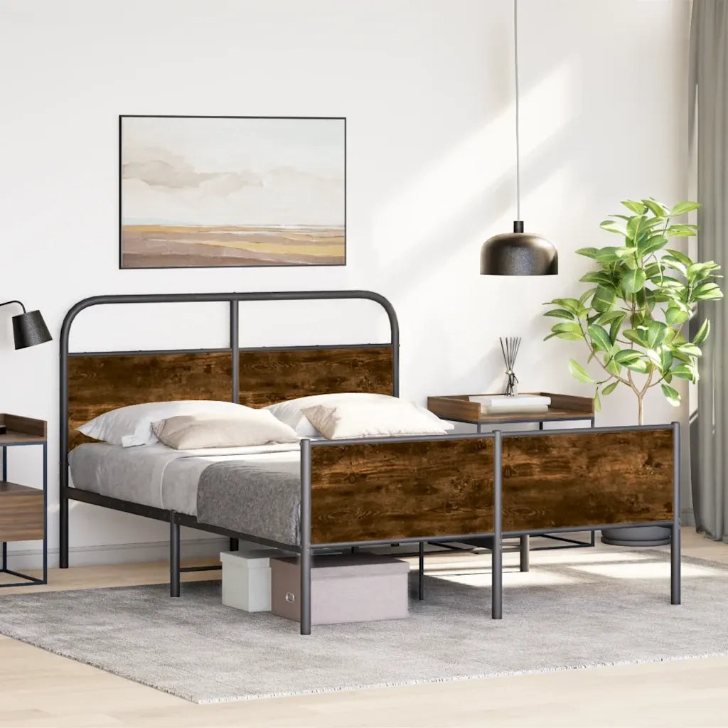 Giroletto senza Materasso-Struttura Letto Rovere Sonoma 120x190cm in Truciolato 570294