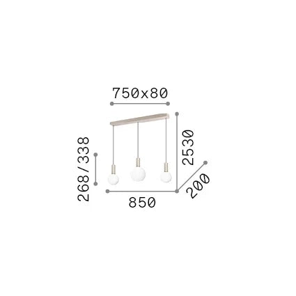 Lampada a Sospensione ODEON LED 20W Luce Calda Bianco Altezza Regolabile Ideal Lux