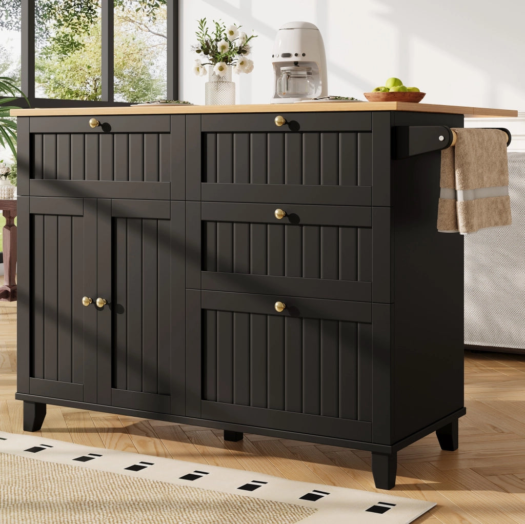 CARRELLO CUCINA 133x37,3x88 cm MDF Nero