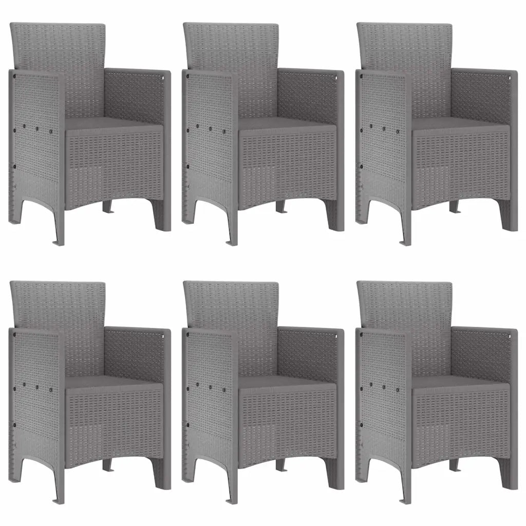 Set da Pranzo per Giardino 7 pcs Grigio chiaro Rattan Polt