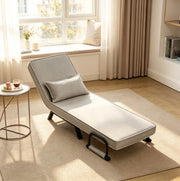 Poltrona letto pieghevole 3 in 1 grigio chiaro con schienale regolabile