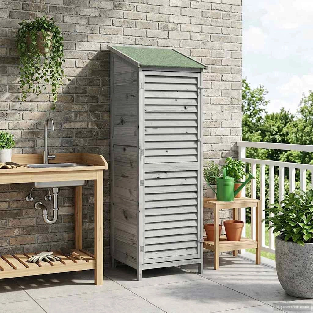 Capanno da Giardino con tetto Grigio 59 x 56 x 176 cm 42033462