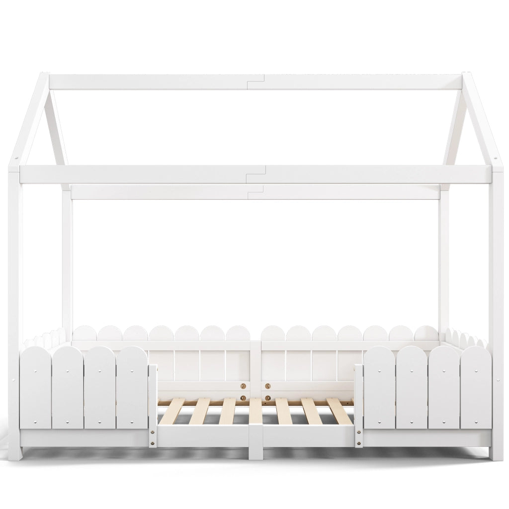 Letto casetta per bambini 90x200 cm bianco