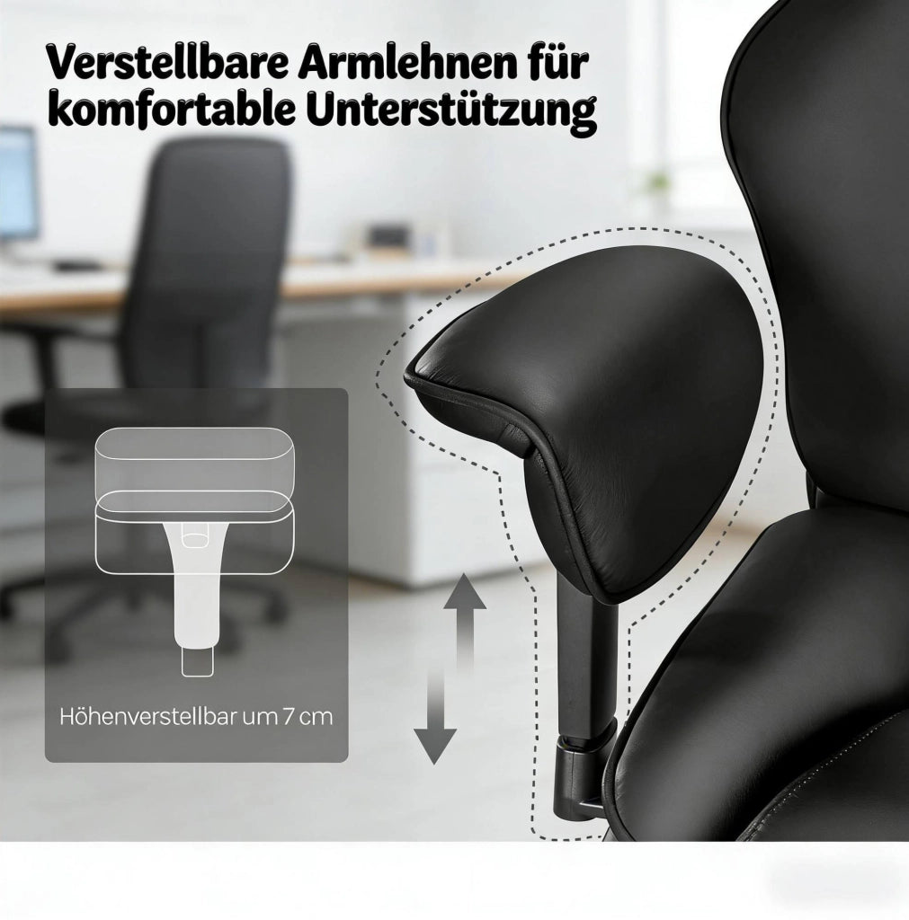 SEDIA DA UFFICIO ergonomica regolabile in altezza nera