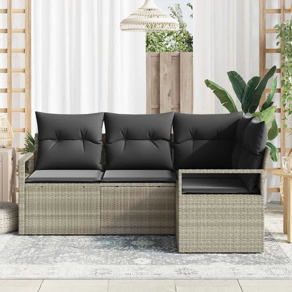 Set di divani 4 pcs Grigio chiaro polyrattan 3346362