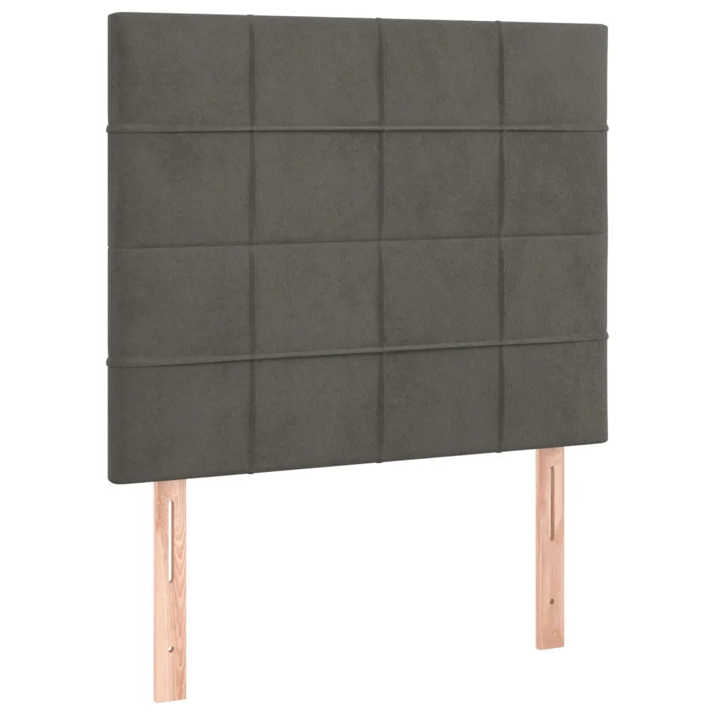 Testiera | Testata Grigio Scuro 90x5x118/128 cm Velluto