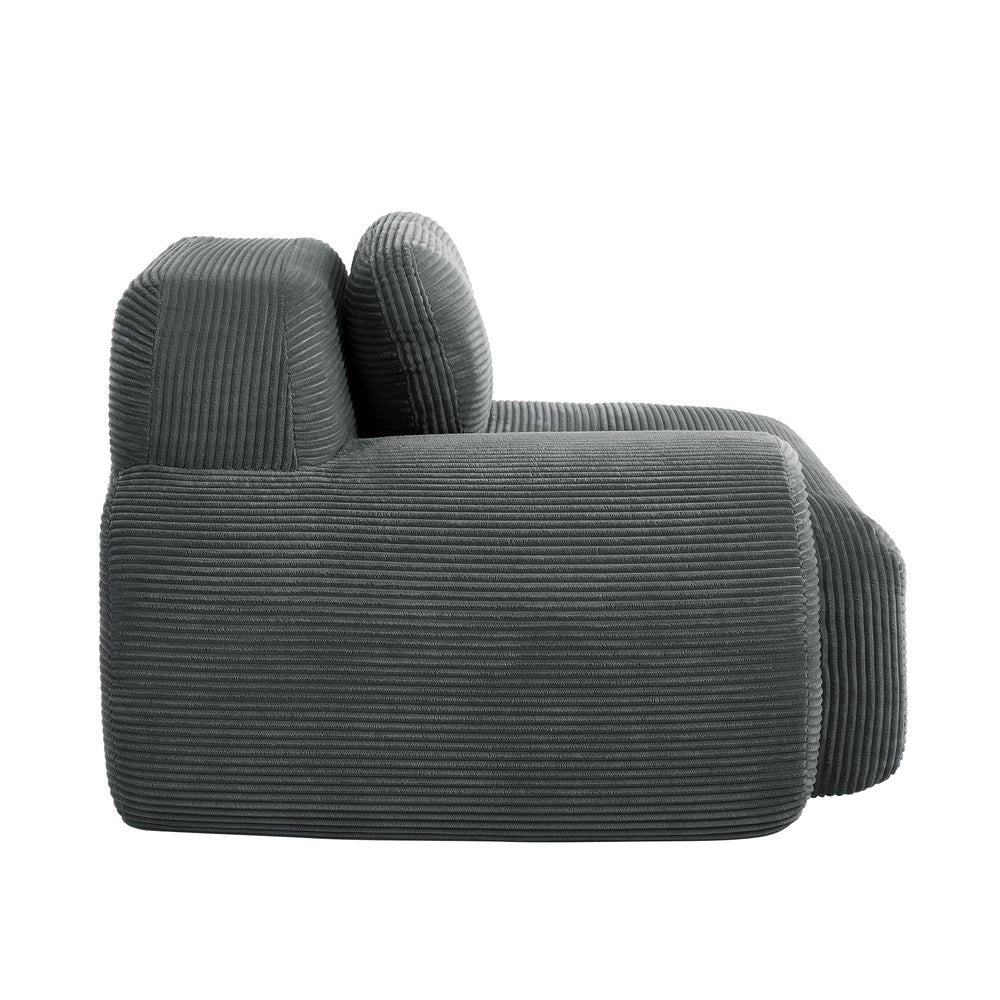 Divano angolare ¨C Minimal ¨C velluto grigio con cuscini