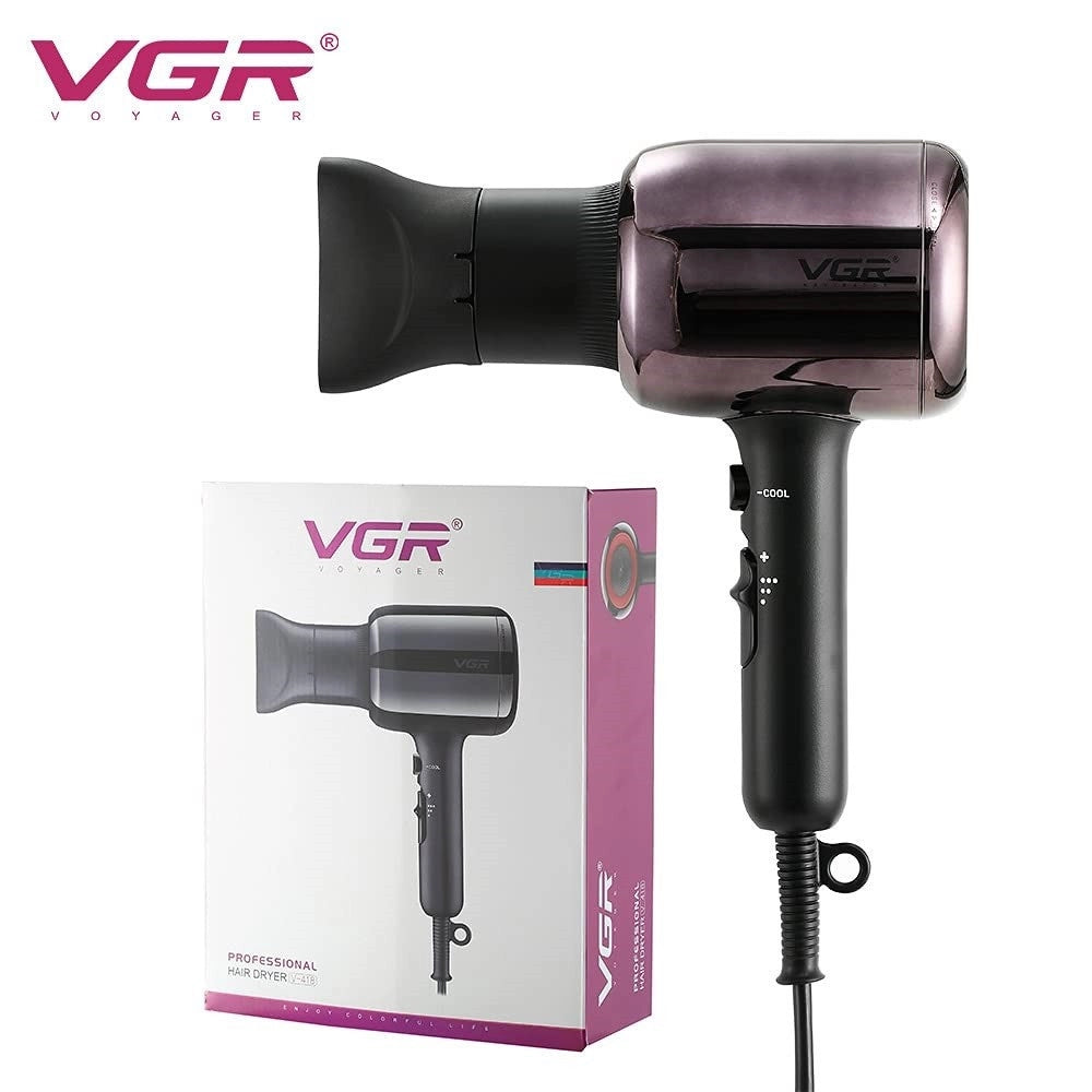 Trade Shop - Asciugacapelli Phon Professionale A Ioni Negativi 2 Velocita' Salone 2000w V-418 -