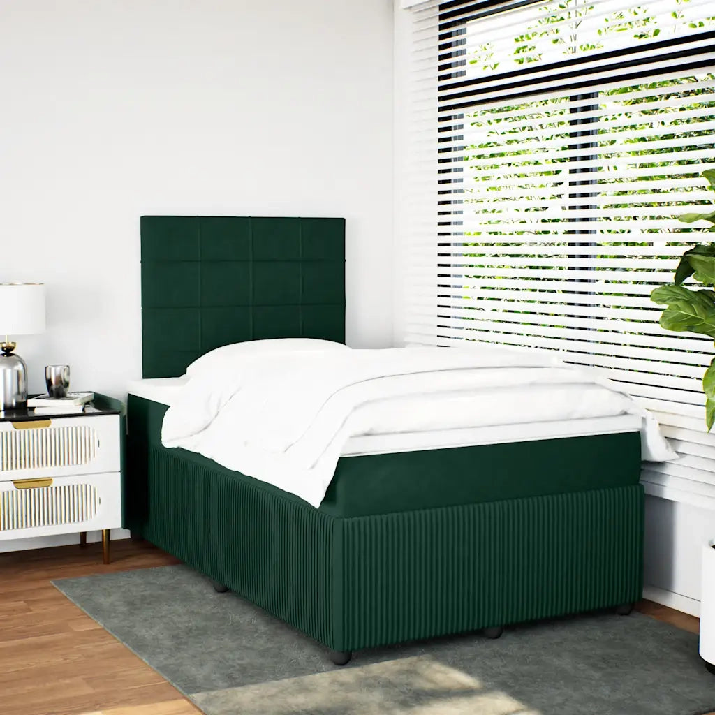 Giroletto a Molle con Materasso Verde Scuro 120x190 cm Velluto 3294589