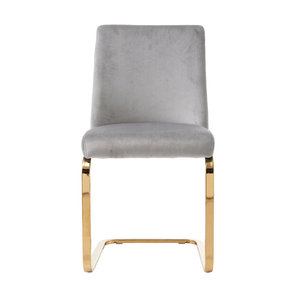 SEDIA in velluto grigio, Set da 4 pezzi