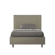 BS COM Letto una piazza e mezza contenitore imbottito 120x210 similpelle cappuccino