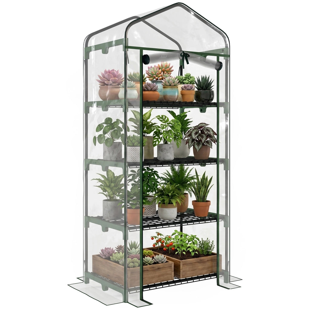 Serra da Balcone 4 Ripiani ¨C Xylo ¨C PVC Trasparente 70x50x160cm