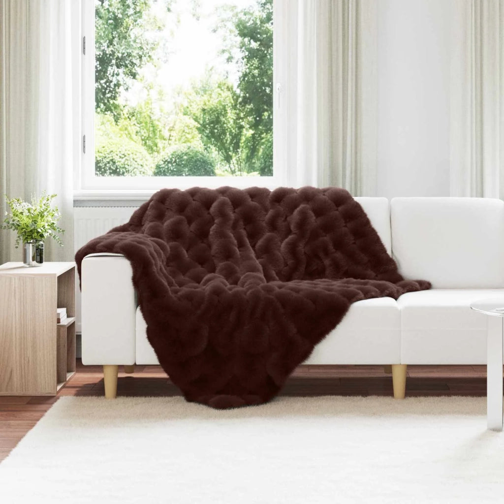 Coperta antiscivolo in finta di coniglio Olite 4 pcs Cammello
