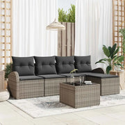 Set di divani con cuscino 6 pcs Grigio polyrattan