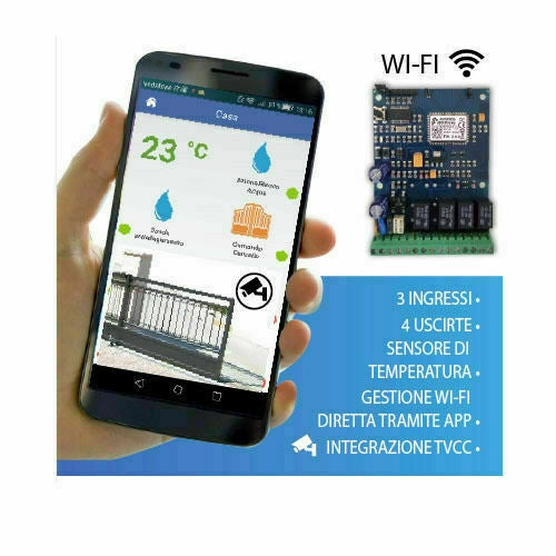 MODULO SCHEDA CENTRALE DOMOTICA WIFI WI-FI PER CONTROLLO TAPPARELLE TAPPARELLA