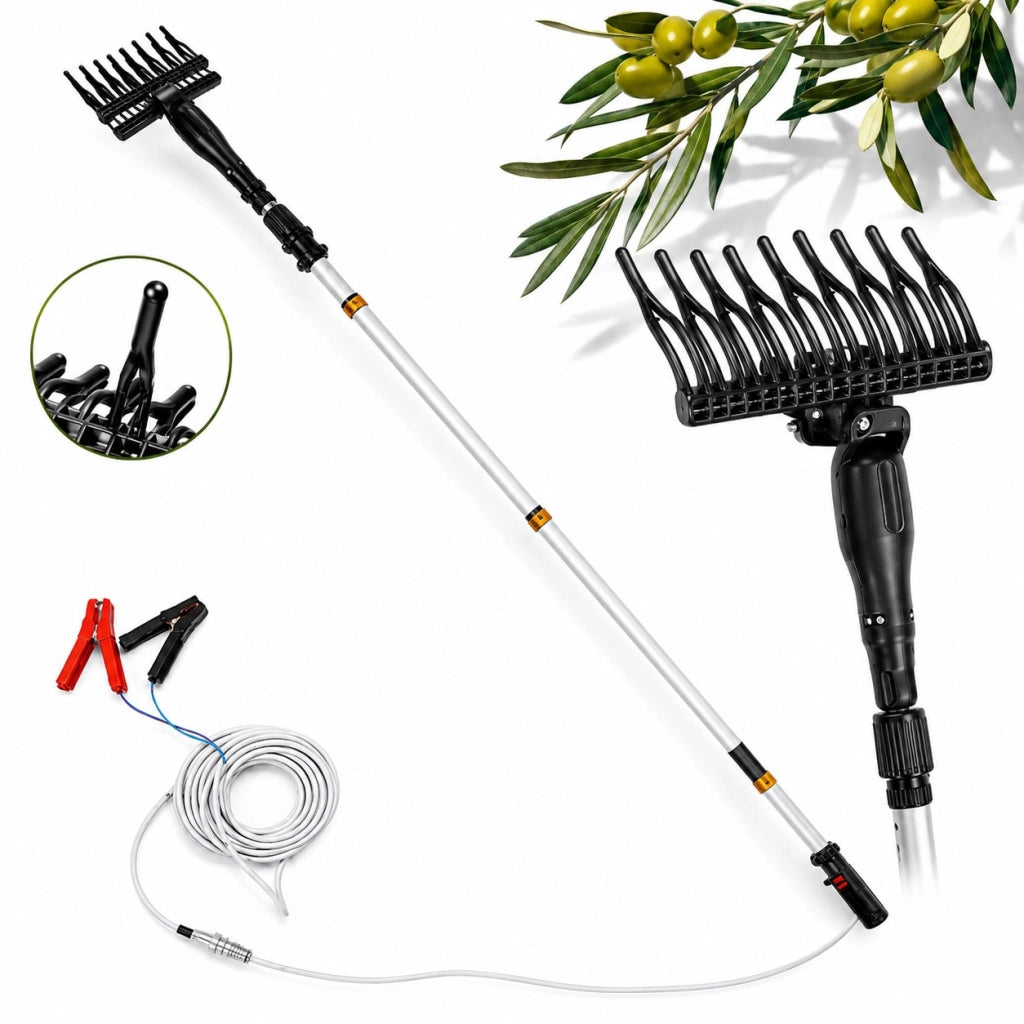 Abbacchiatore Olive Elettrico 12V 500W Scuotiolive Raccogliolive Asta Telescopica 2 3 Metri 820 Battiti Minuto Cavo 10 Metri