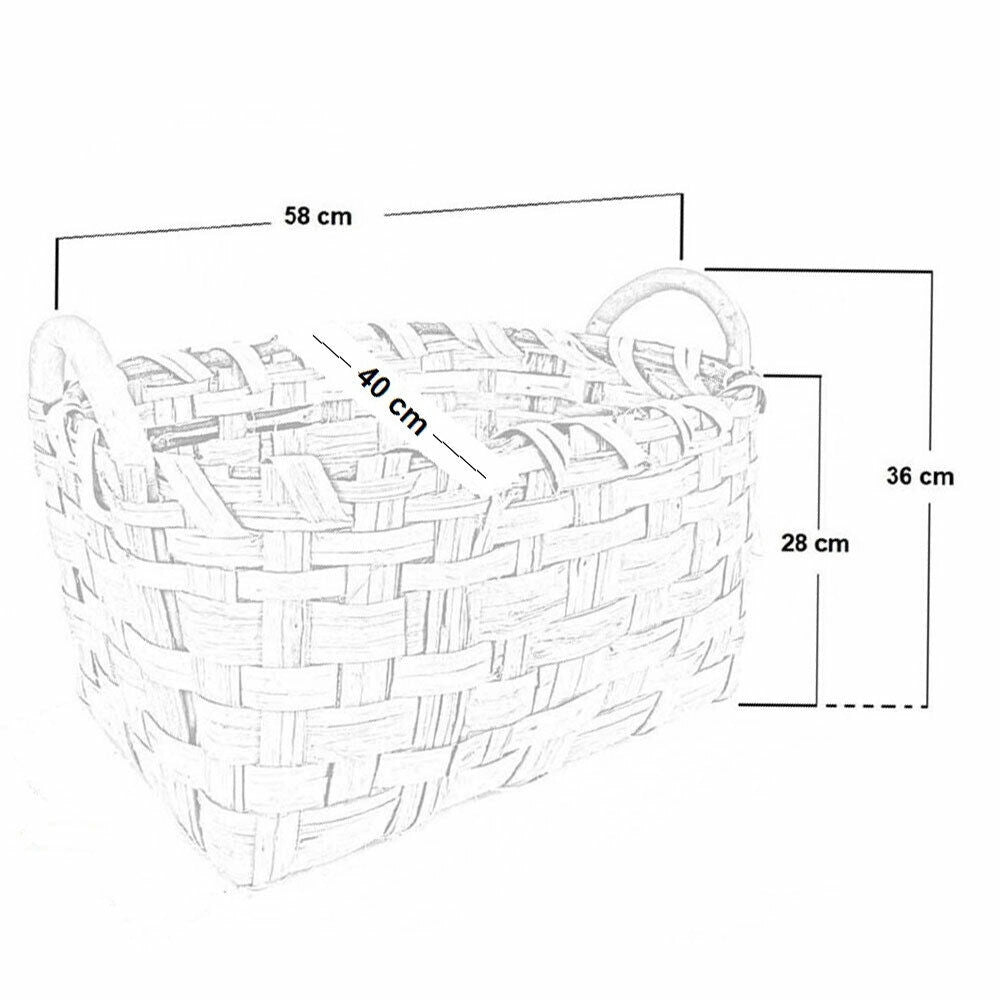 Portalegna sporta cesto cesta portapellet sporta in legno e pellet cm 58