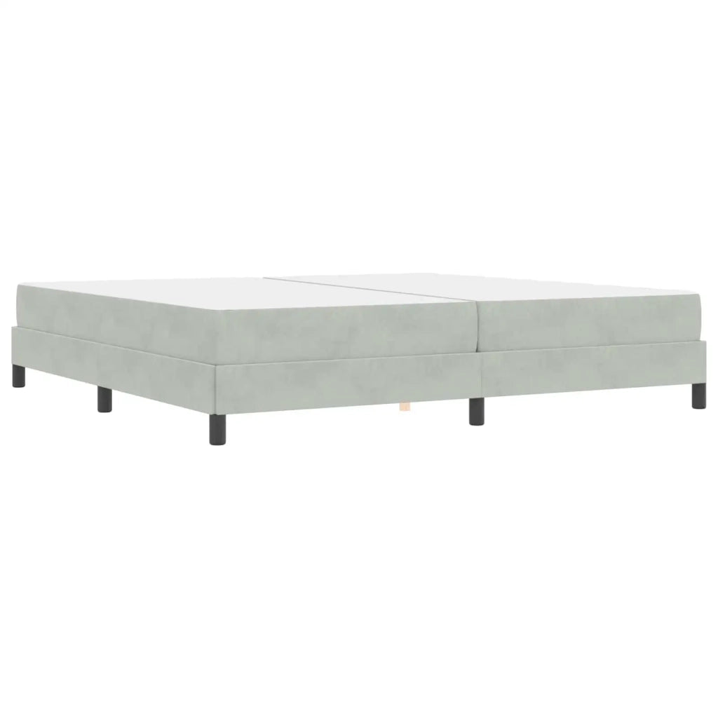 Letto a molle con materasso Grigio chiaro 200 x 200 cm Tessuto