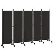 Divisorio Decorativo 5 Pannelli ¨C Xylo ¨C Acciaio Nero con Ruote
