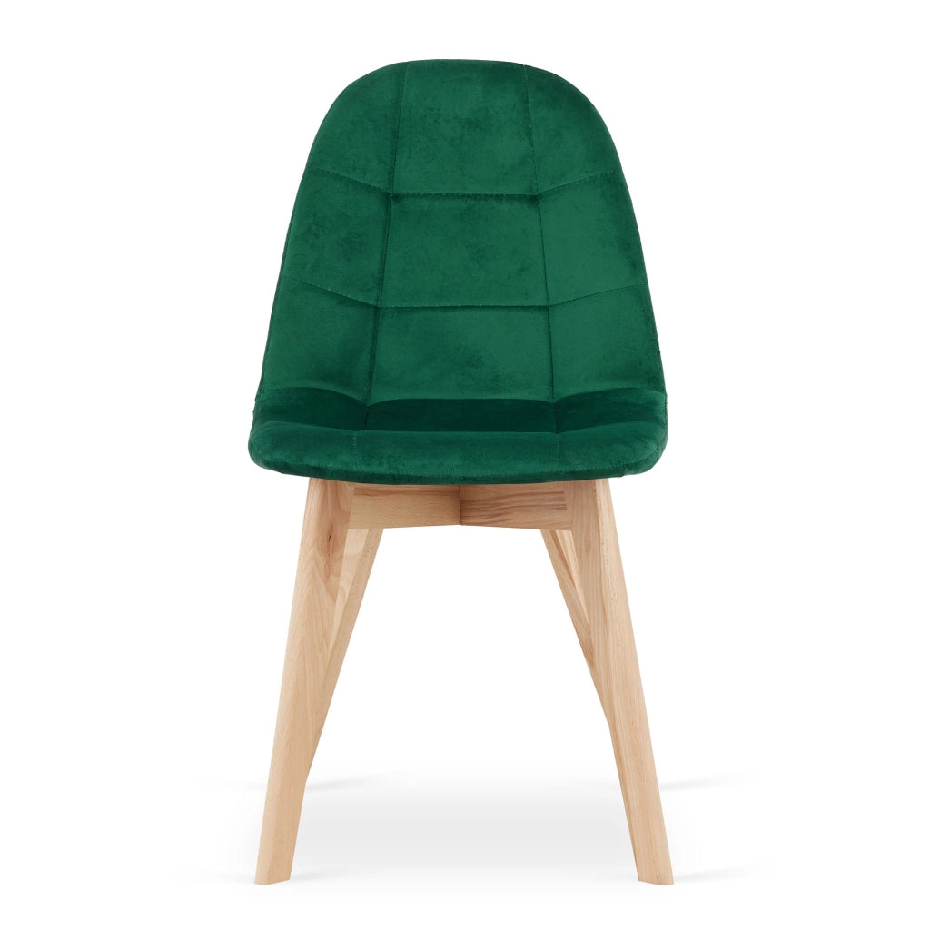 Sedia Valora NUUC in velluto verde scuro, design ergonomico