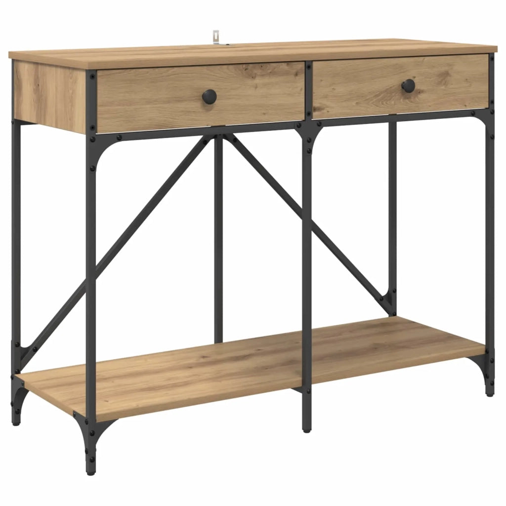 Table console Chêne artisanal 100 x 39 x 78,5 cm