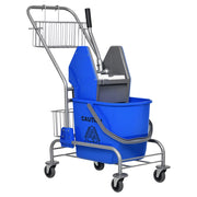 Secchio per Pulizia con Ruote ¨C Xylo ¨C Plastica con Manico Metallico Blu