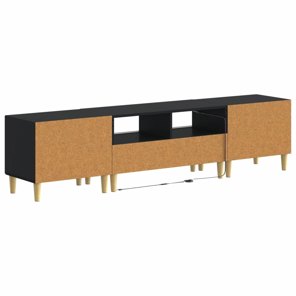 Mobile TV LED a 3 pezzi DELFT Nero Legno ingegnerizzato 3416757