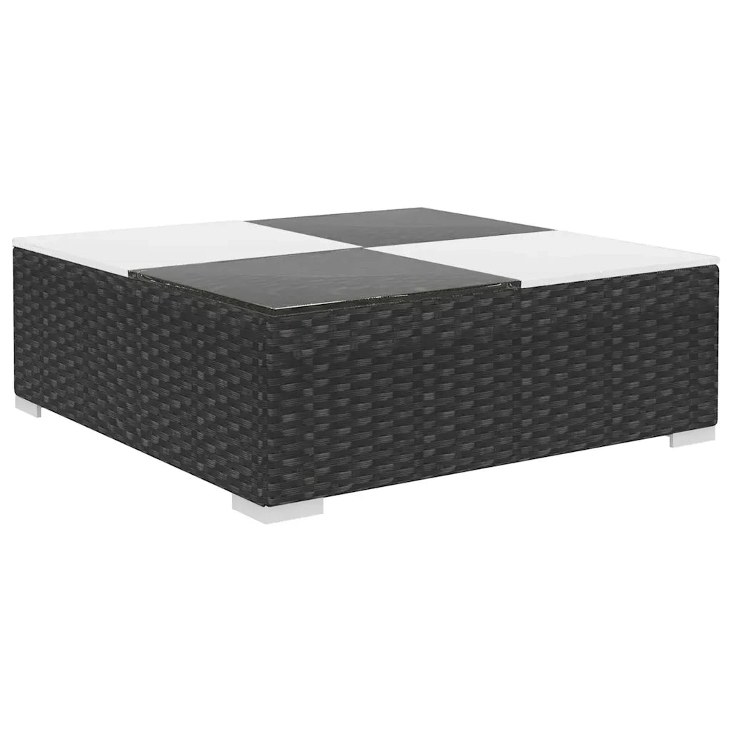 Set Divani da Giardino 8 pz con Cuscini in Polyrattan Nero 41261