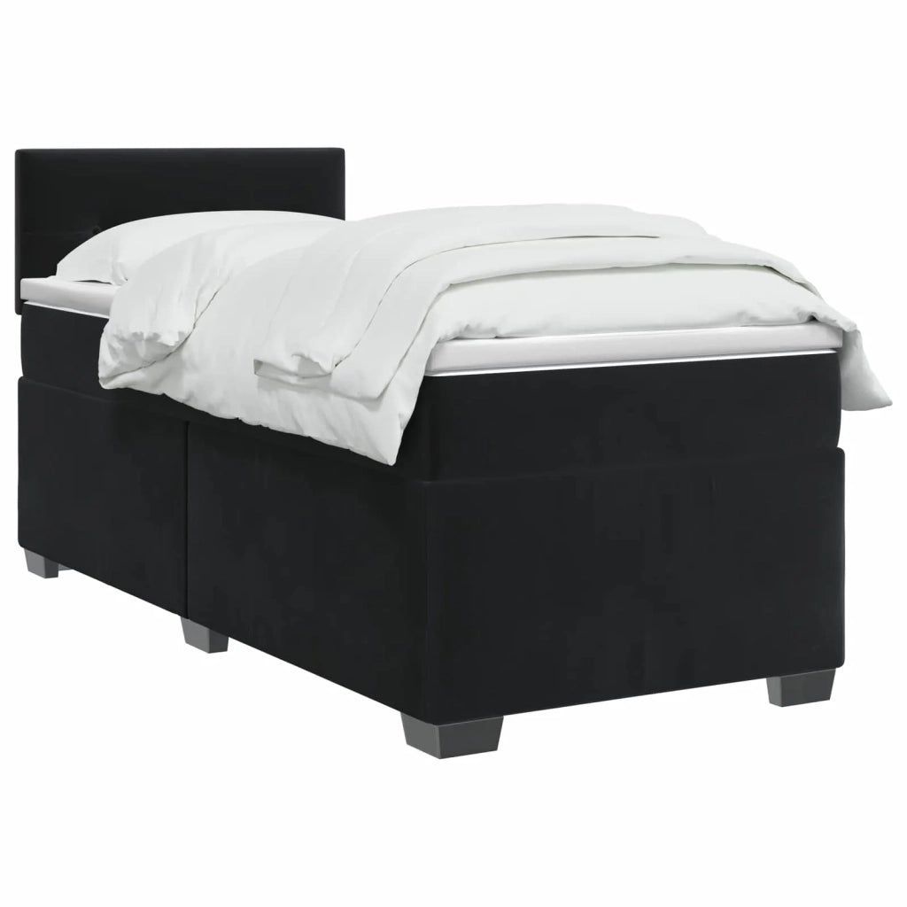 Letto con Box Spring, Materasso e LED Nero 90 x 190 cm Velluto 3452086