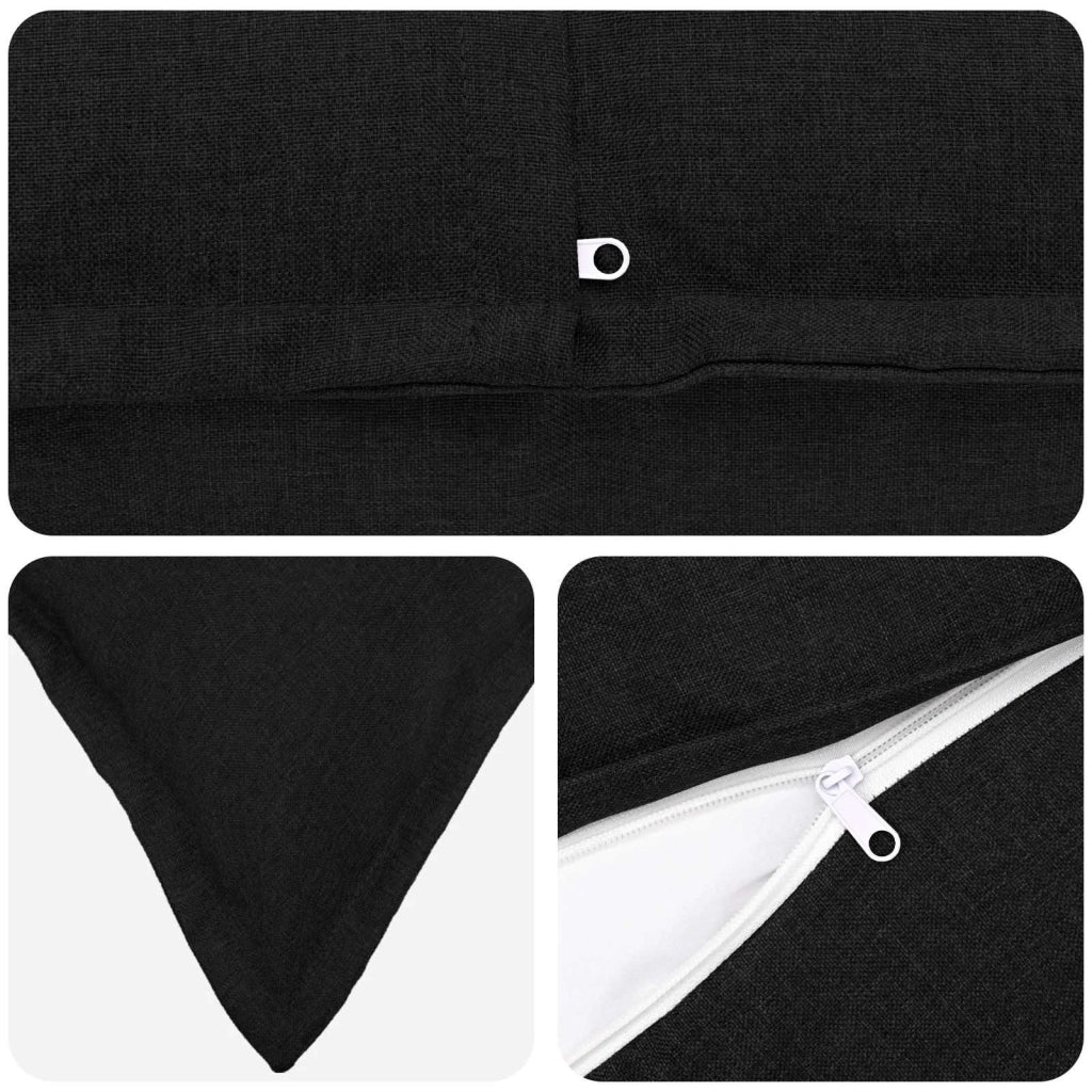 Federa 6 pcs HOUTEN Nero 60 x 60 cm Lino 920634