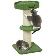 Albero per gatti con cuccia e piattaforma 91cm ¨C Xylo ¨C Lana d'agnello verde