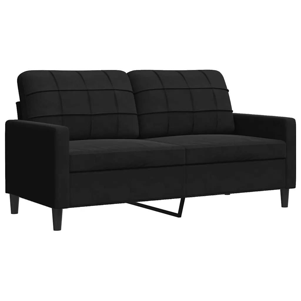 Set di Divani 4 pz con Cuscini Nero in Velluto