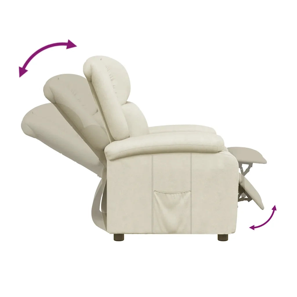 Poltrona Reclinabile Bianca in Similpelle 340170