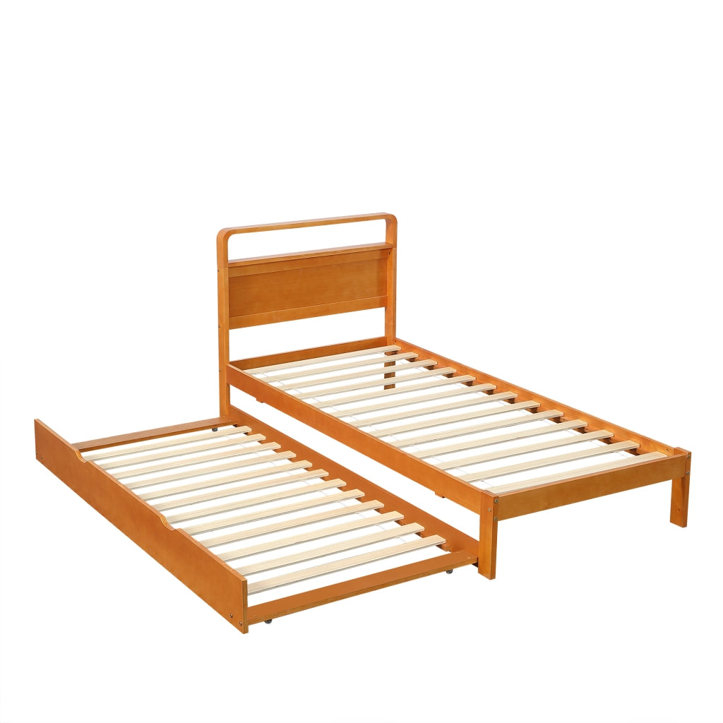 Letto estraibile 90×200 cm con posto aggiuntivo 90×190 cm; montaggio reversibile; senza materasso; naturale