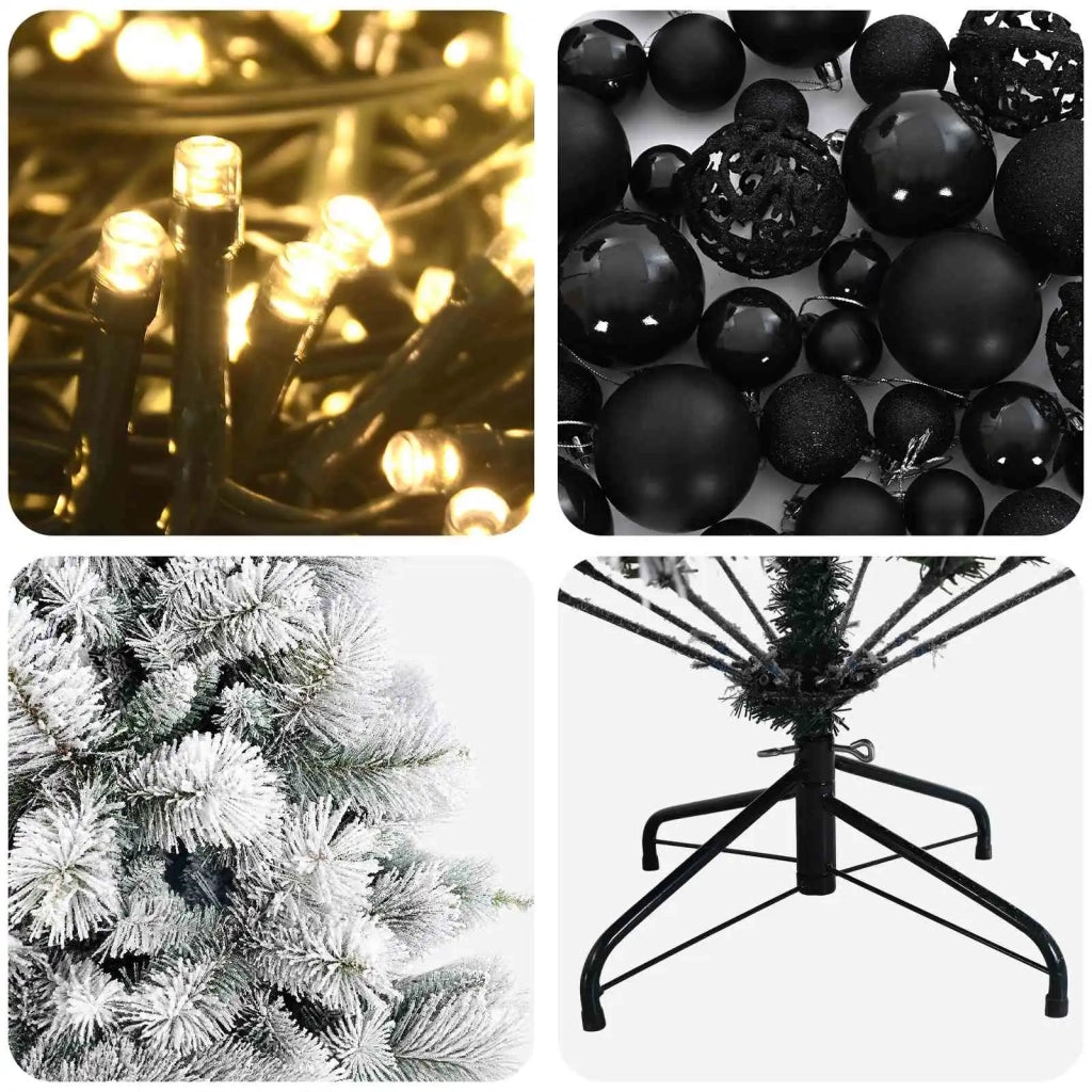 Albero di Natale artificiale con palline 210 cm 300 LED 3466386