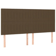 Testiera | Testata Marrone Scuro 180x5x118/128 cm Tessuto