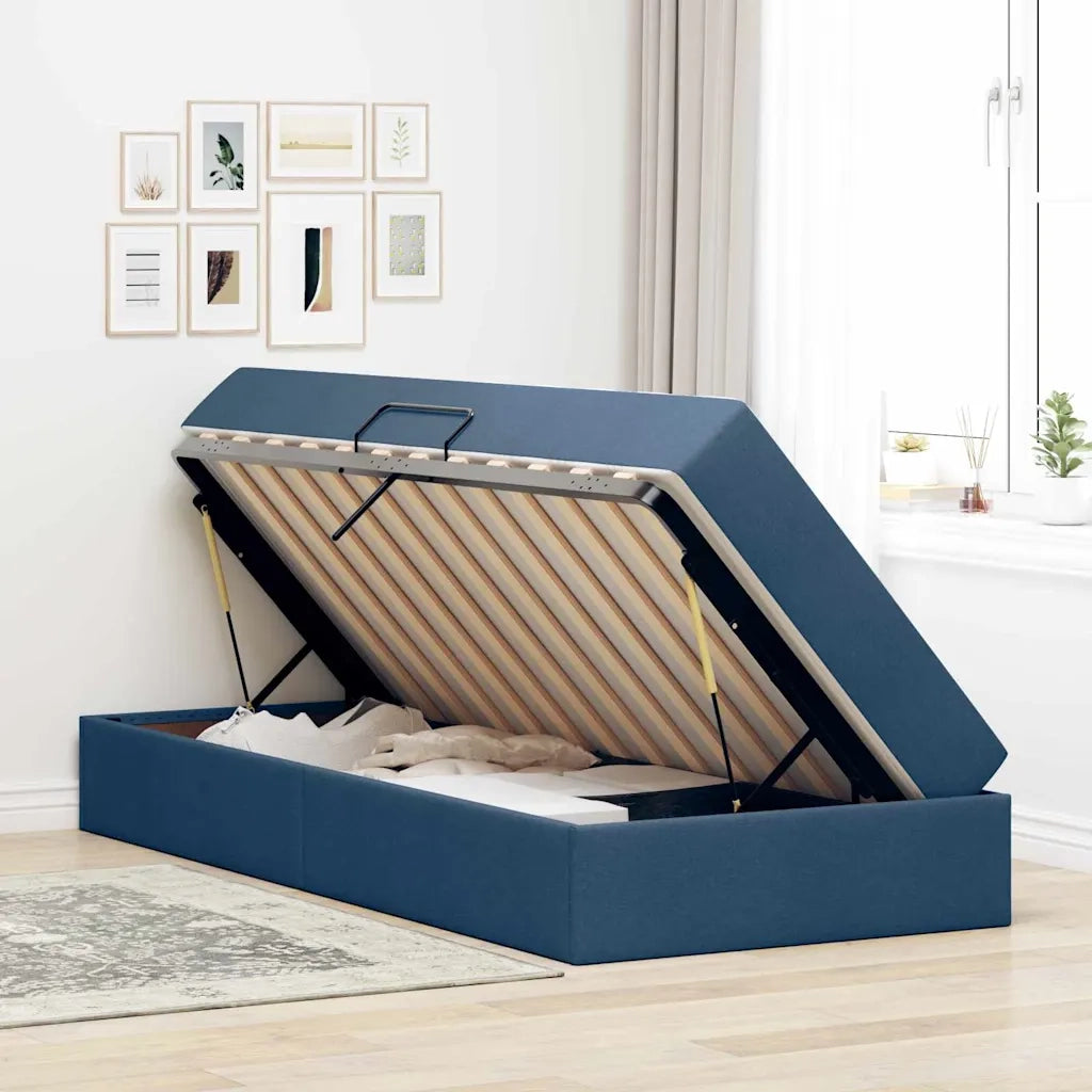 Letto con contenitore e materasso Blu 90 x 200 cm Poliestere 3399639