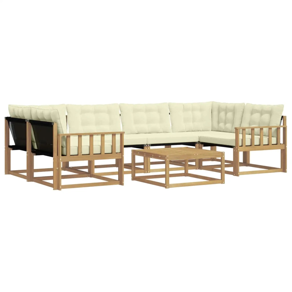 Set di divani da esterno 7 pz Bianco e Crema 3388464