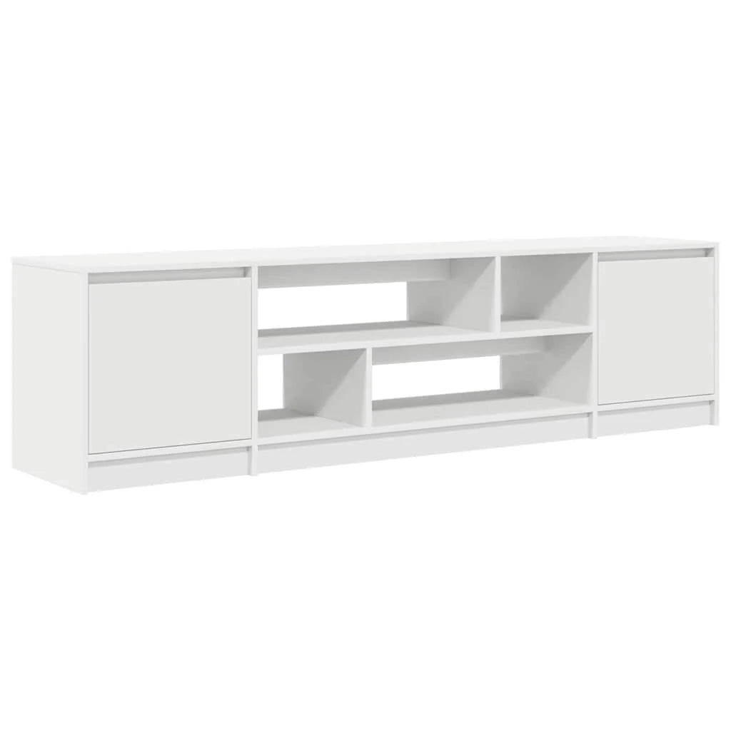 Mobile porta TV contemporaneo con ampio spazio di archiviazione soggiorno 188,5 x 41 x 50 cm in legno ingegnerizzato bianco 02_0055826