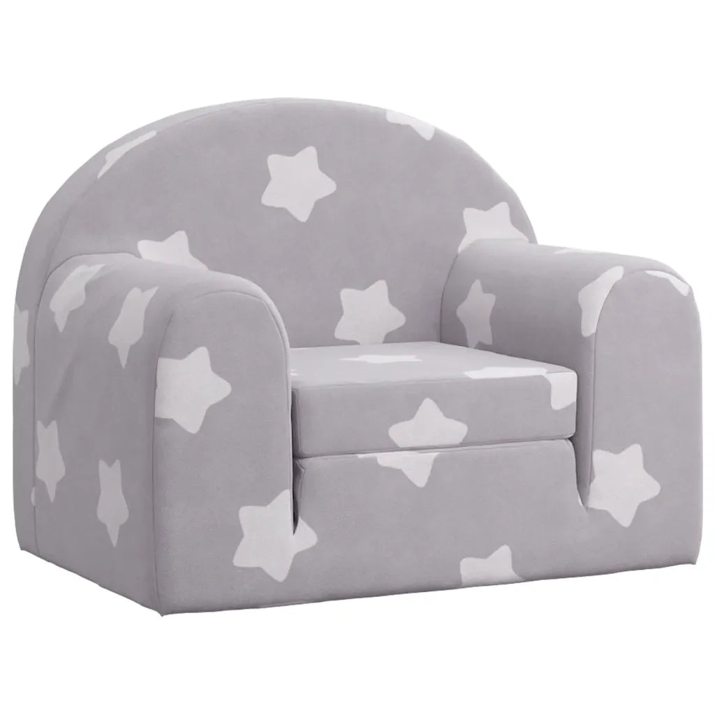 Divano Letto Bambini Grigio Chiaro con Stelle Morbido Peluchecod mxl 134389