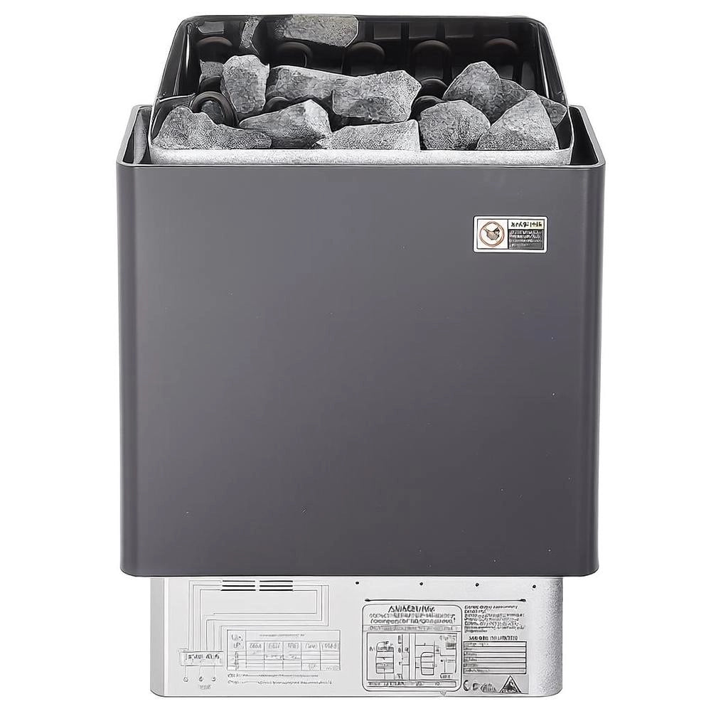 Stufa Sauna Elettrica 6KW Portatile Interno Esterno 400V Timer 3 Ore Regolatore Digitale 5-9m³ Hotel