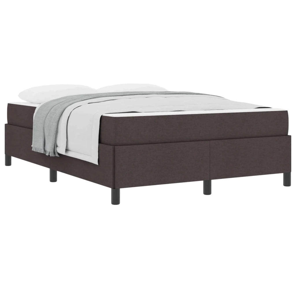 Letto a molle Marrone Scuro 140 x 200 cm Tessuto