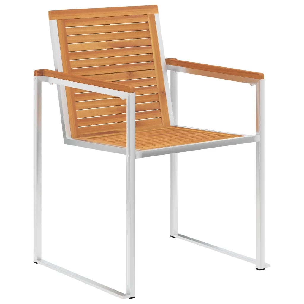 Sedie da Giardino 2 pz con Cuscini in Legno Acacia e Acciaio 3061507