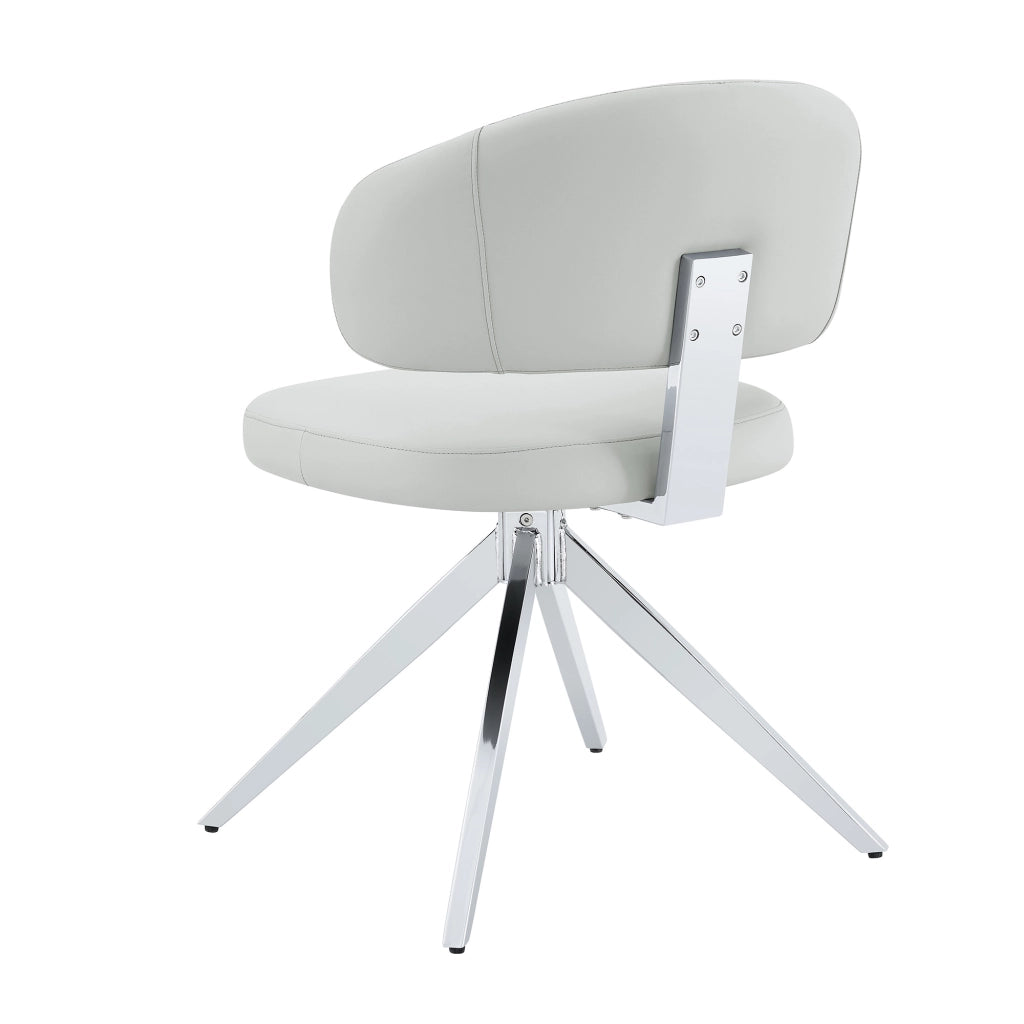 Sedia girevole 360° con schienale confortevole e base in metallo - grigio chiaro